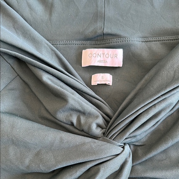 Aritzia Contour Off-the-Shoulder Twist Front Top in Deep Teal size  S - Picture 3 of 7